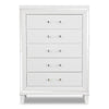 Max Bedroom Chest of Drawers, 5-Drawer, 38\"W x 54.3\"H, Glam - White