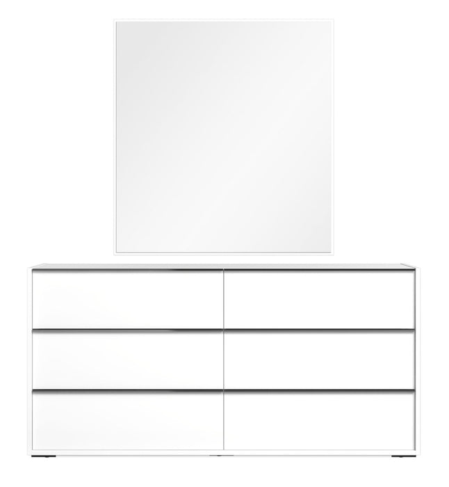 Raia Bedroom Dresser Mirror - Made in Italy, Modern - White