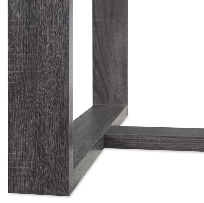 California 47.25\" Modern Glass Top Coffee Table - Distressed Grey 