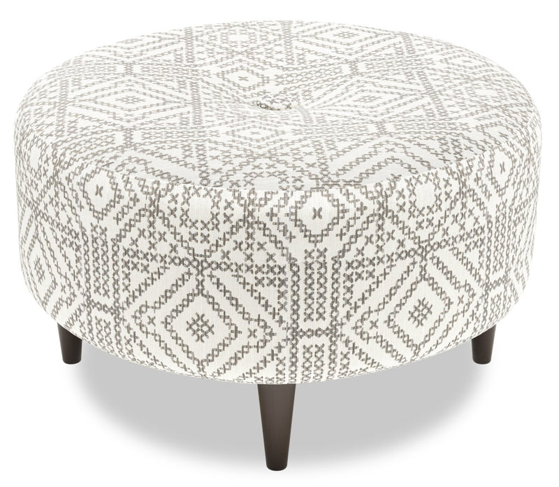 Made in Canada Customizable Sofa Lab The Curve 31\" Fabric Ottoman - Greystone Multicolour