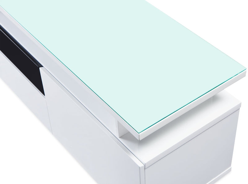 Adam 68\" Modern TV Stand with Storage and Cable Management for TVs up to 75\"- White