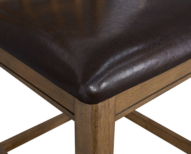 Dena 5pc Counter-Height Dining Set with Table & 4 Chairs, 42-60\"W Extension, Round  - Oak Brown