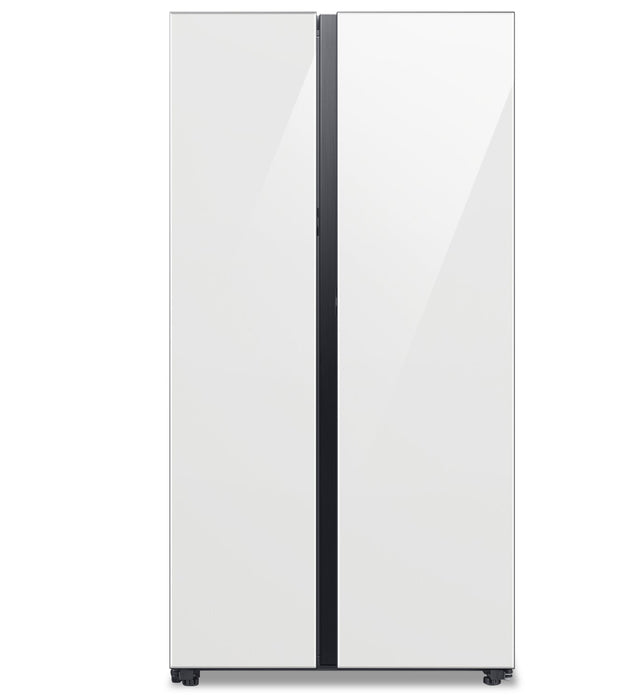 Samsung 36\" 22.6 Cu. Ft. Side-by-Side with Beverage Centre Refrigerator - White Glass - RS23CB760012AA