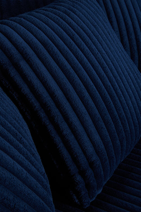 Made in Canada Grande 48\" Chenille Fabric Cuddler Accent Chair - Groove Midnight Blue