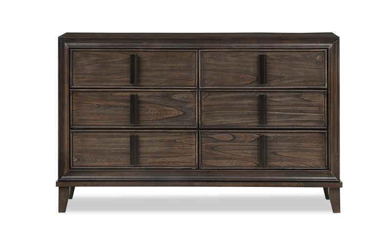 Kane Bedroom 6-Drawer Dresser, 61\"W x 38.3\"H - Brown