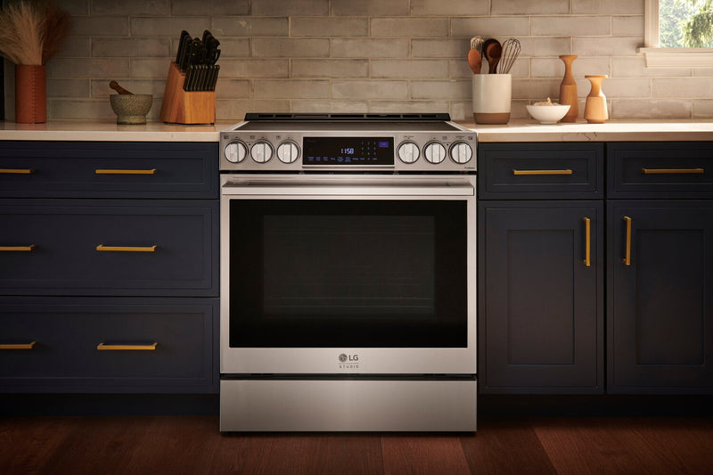 LG Studio 6.3 Cu. Ft. Smart Induction Range with Instaview & Air Fry - Smudge Proof Stainless Steel - LSIS6338F