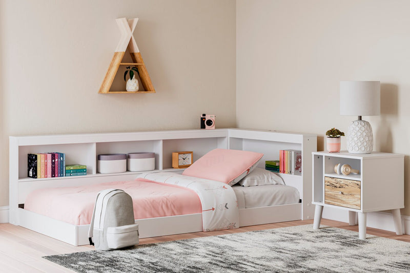 Wolf Platform Bookcase Bed for Kids, White - Twin Size