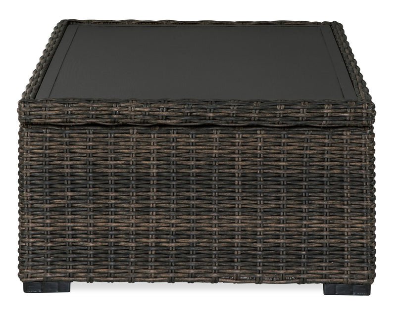 Hilo Outdoor Patio Coffee Table - 48\"W, Resin Wicker, UV & Weather Resistant - Brown