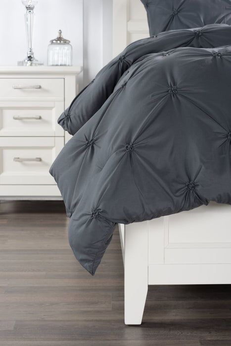 Brianna 3-Piece Full/Queen Comforter Set - Dark grey