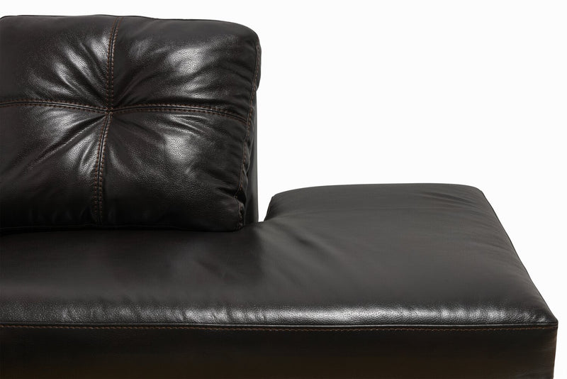 Made in Canada Addison 2-Piece Right-Facing Leather-Look Fabric Sectional with Removable Seat Cushions - Blackberry