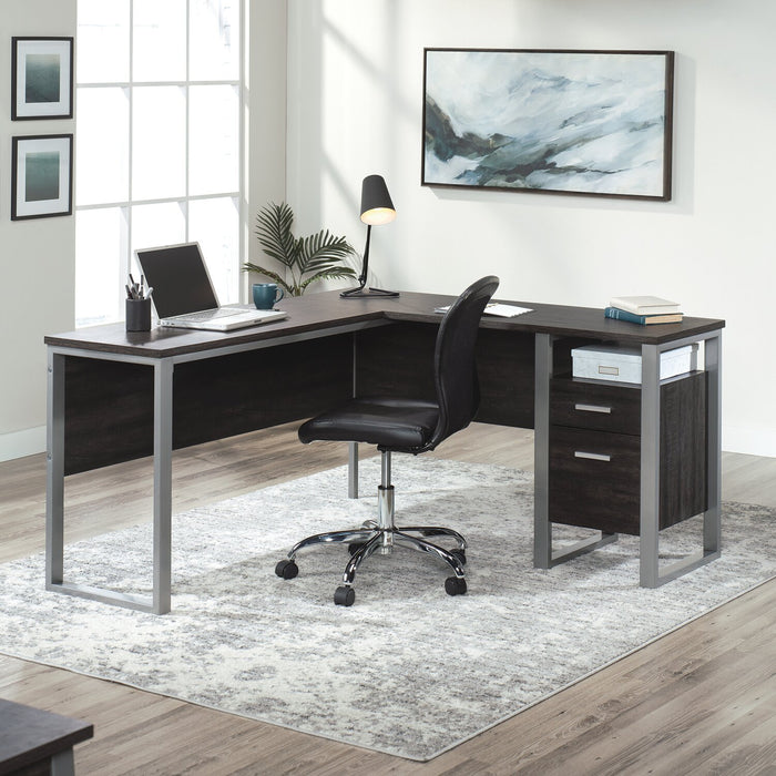 Rayna 59.84\" L-Shaped Office Desk with 2-Drawers - Blade Walnut