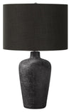 24\" Black Ceramic Textured Table Lamp