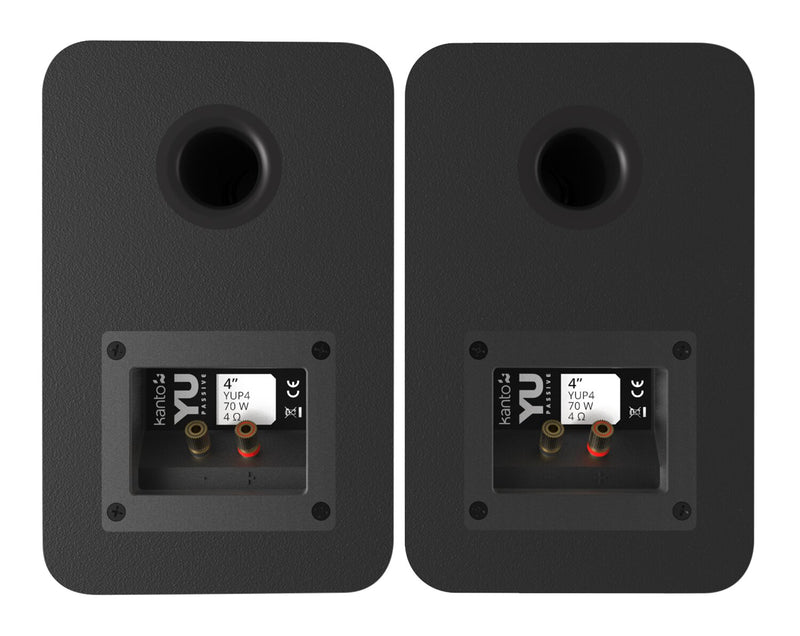 Kanto YU Passive 4\" Bookshelf Speakers with 1\" Silk Dome Tweeter - Black