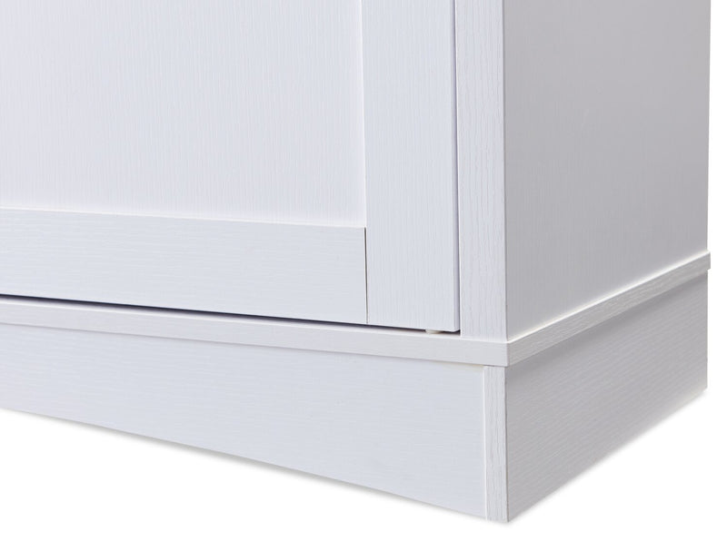 Emry 87.5\" 3-Piece Wall Unit Entertainment Centre with Storage and Cable Management for TVs up to 90\"- White