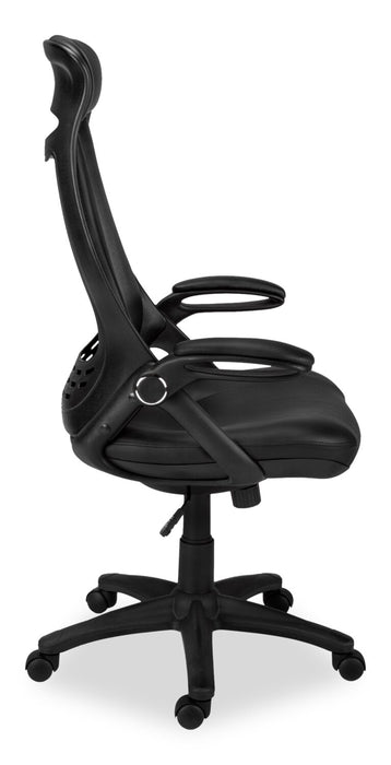 Kegan 28\" Executive Faux Leather Office Chair - Black 