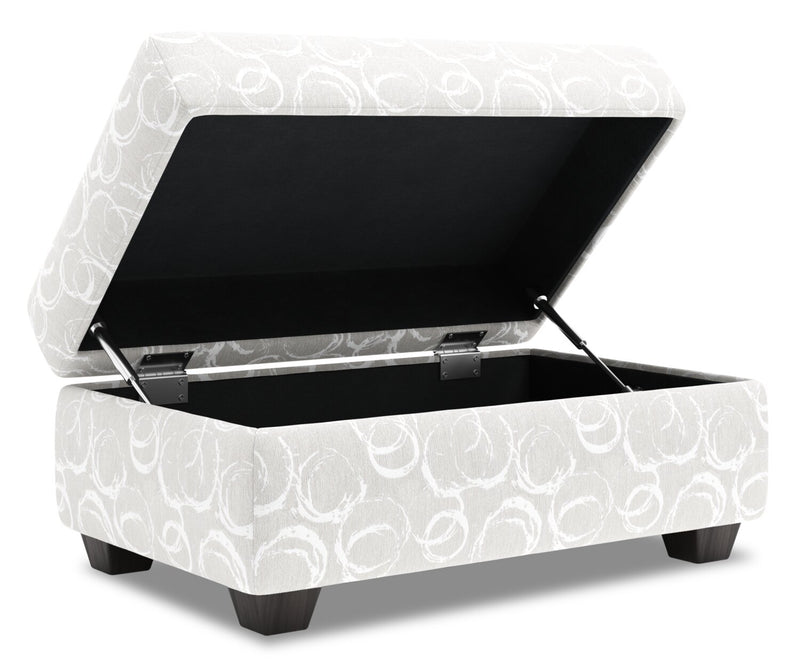 Made in Canada Customizable Sofa Lab The Trunk 39\" Fabric Storage Ottoman - Mist White