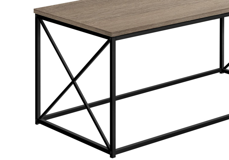 Millie 40.5\" Modern Coffee Table - Taupe with Black Metal Base