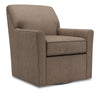 Made in Canada Sofa Lab Customizable Swivel 31\" Linen-Look Fabric Accent Chair - Luna Praline Brown