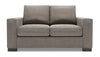 Made in Canada Customizable Sofa Lab Track  62\" Linen-Look Fabric Loveseat with Track Arms - Luna Smoke Grey