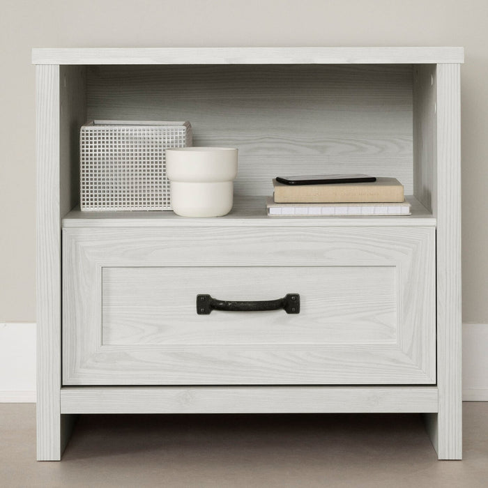 Dove Bedside 1-Drawer Nightstand, 23.8\"W x 22.5\"H, Made in Canada - White