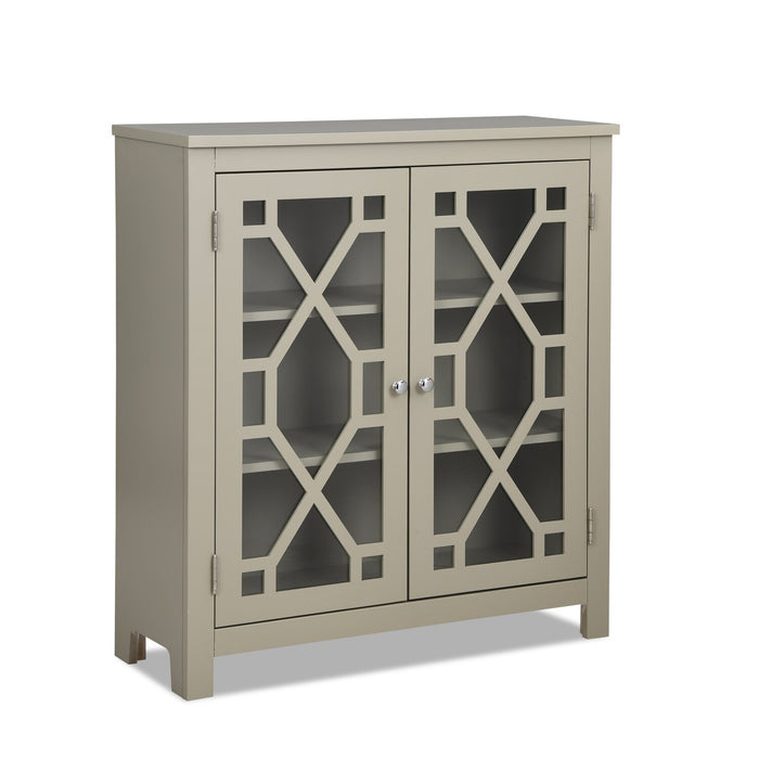 Clary 31.5\" Accent Cabinet with Glass Doors - Grey