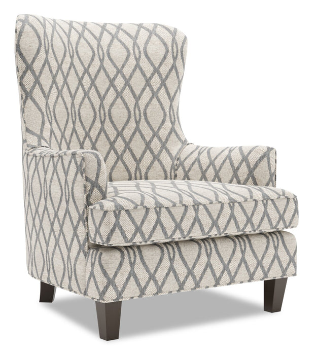 Made in Canada Sofa Lab Customizable Wingback 32\" Fabric Accent Chair - Steel Grey