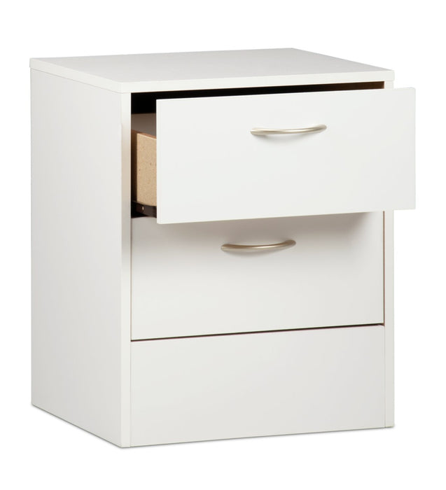 Arlo Bedside 2-Drawer Nightstand, 18.3\"W x 22\"H, Made in Canada - White
