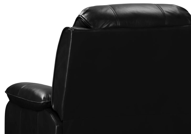 Adam 34.45\" Leather-Look Fabric Glider Reclining Chair - Black