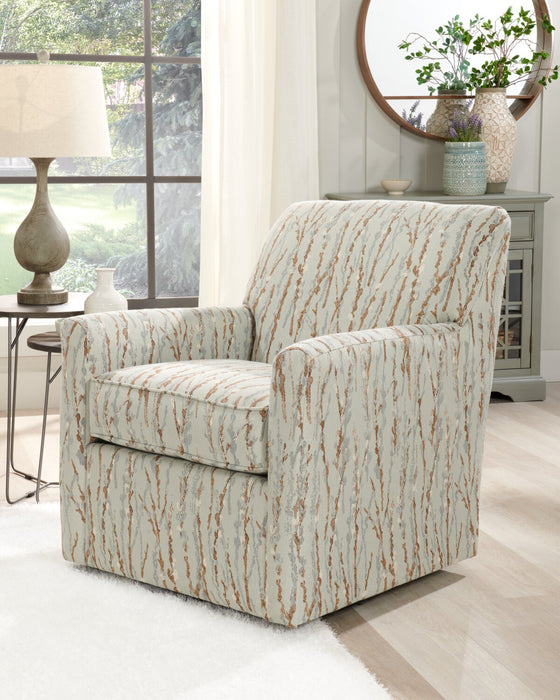 Made in Canada Sofa Lab Customizable Swivel 31\" Fabric Accent Chair - Mineral Multicolour