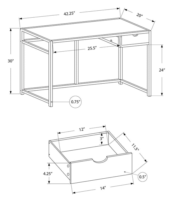 Everly 42.25\" Office Desk with Drawer - Natural