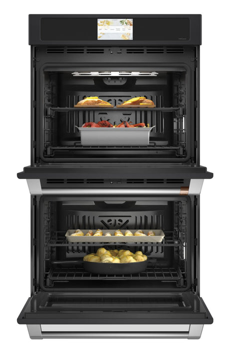 Cafe 30\" 10 Cu. Ft. Electric Double Wall Oven with True European Convection - Matte Black - CTD90DP3ND1