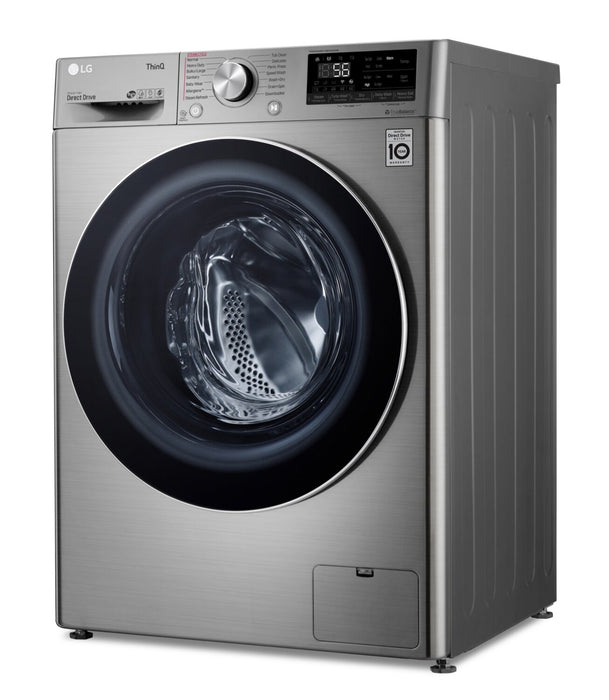 LG 2.6 Cu. Ft. Smart Front-Load High-Efficiency Steam All-in-One Laundry - Graphite Steel - WM3555HVA