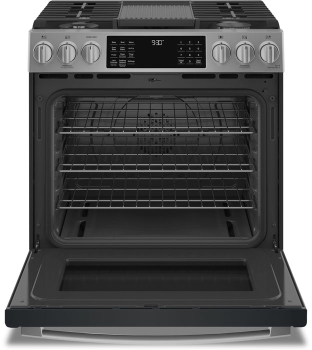 Profile 5.6 Cu. Ft. Smart Gas Range with True European Convection - Stainless Steel Fingerprint Resistant - PCGS930YPFS