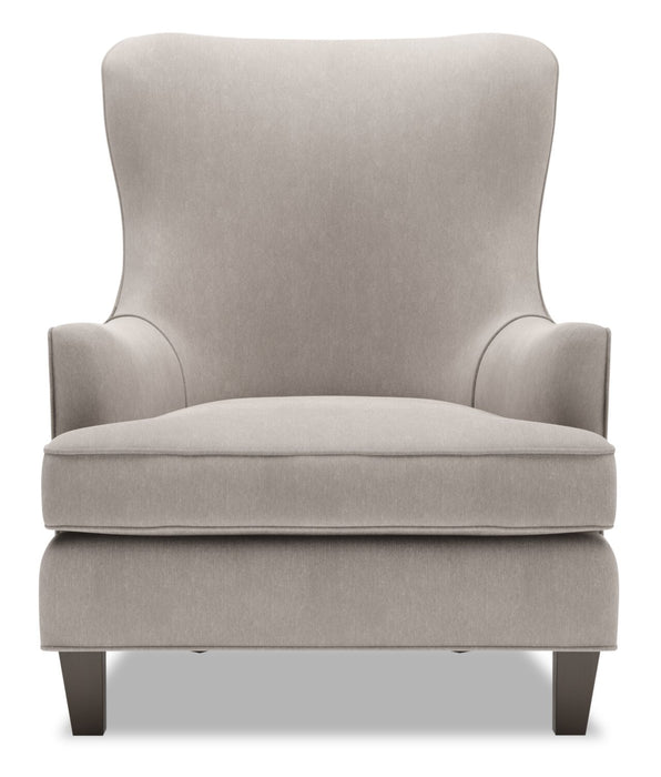 Made in Canada Sofa Lab Customizable Wingback 32\" Linen-Look Fabric Accent Chair - Pax Slate Grey