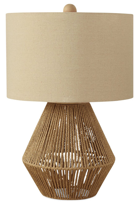 22\" Boho Brown Rope Table Lamp