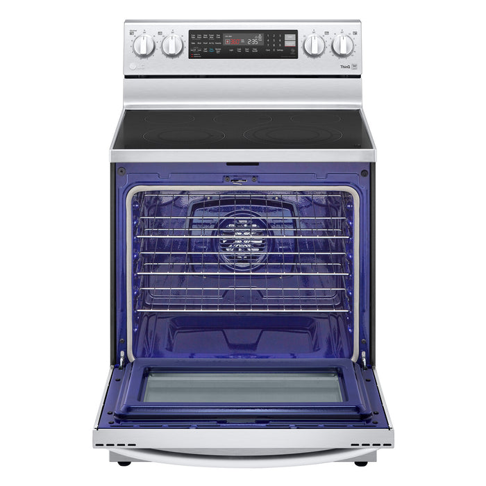 LG 6.3 Cu. Ft. Smart Electric Range with Air Fry and True Convection - Smudge Proof Stainless Steel - LREL6325F