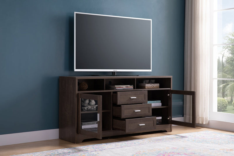 Melody 60\" TV Stand with Storage and Cable Management for TVs up to 65\"- Brown
