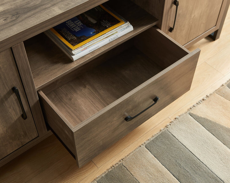 Alvin 64\" Modern TV Stand with Storage and Cable Management for TVs up to 70\"- Hazelnut