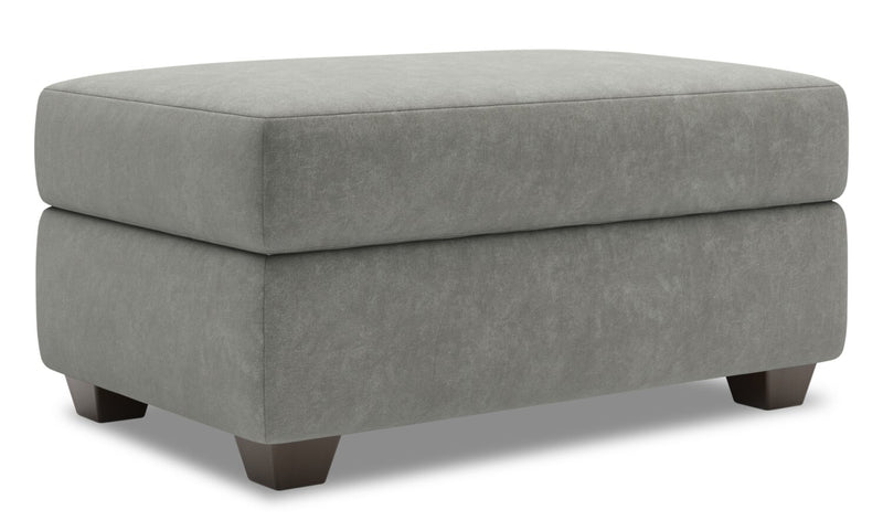 Made in Canada Customizable Sofa Lab The Trunk 39\" Velvet Fabric Storage Ottoman - Platinum Grey