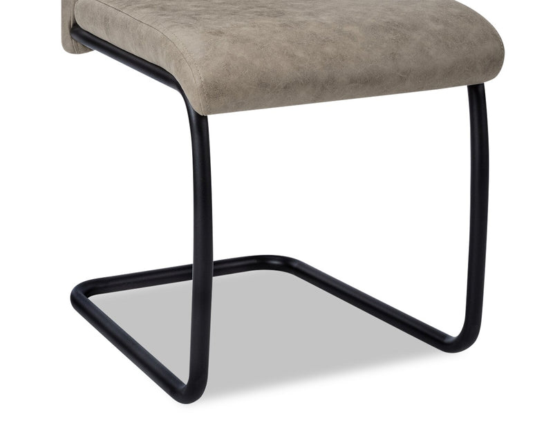 Heath Dining Chair with Vegan-Leather Fabric, Metal - Taupe