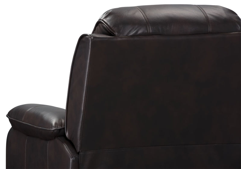 Adam 34.45\" Brown Leather-Look Fabric Glider Reclining Chair