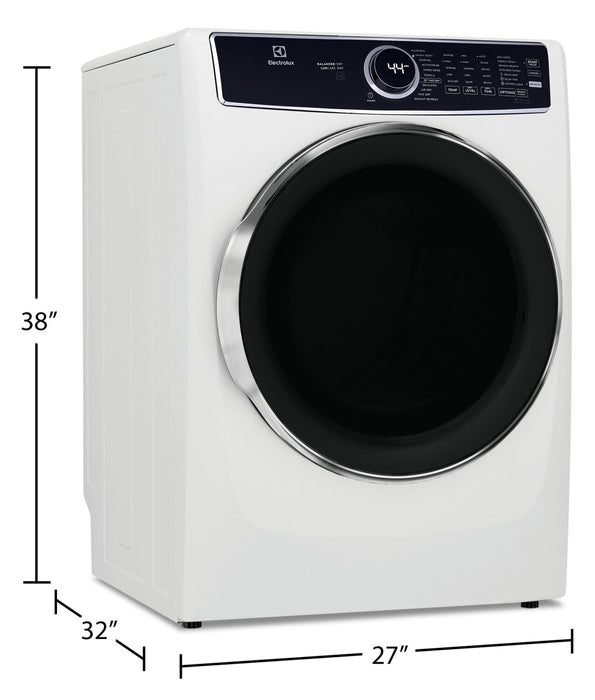 Electrolux 8 Cu. Ft. Gas Dryer with Steam - White - Stackable - ELFG7637AW
