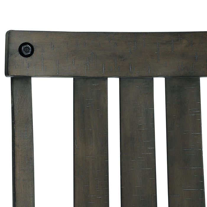 Alto 5pc Dining Set with Table & 4 Chairs, 65-83\"W Extension, Trestle Base - Grey