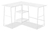 Evlin 42\" L-Shaped Office Desk with Shelves - White