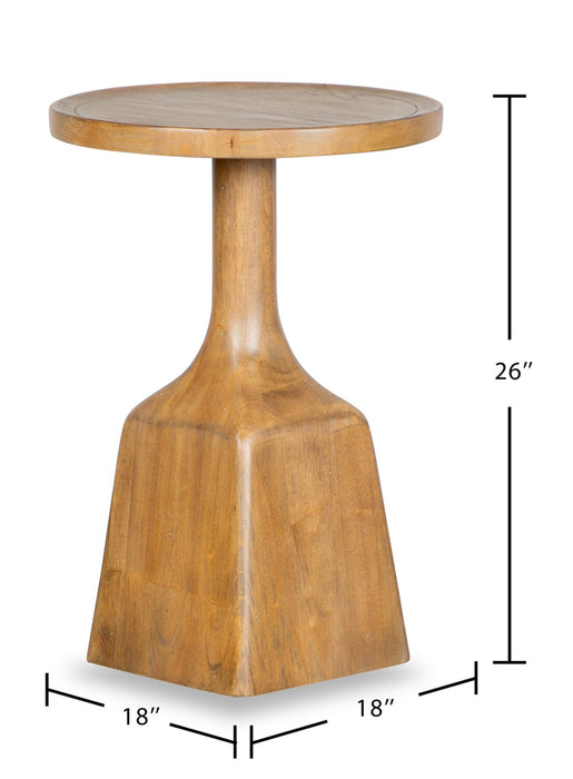 Rhett 18\" Modern Round End Table - Light Brown Oak