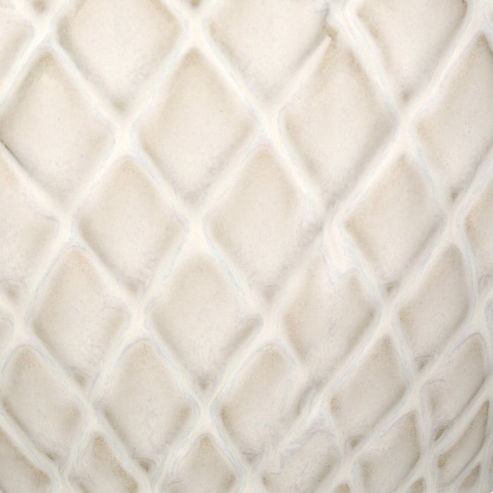 25\" Cream Textured Ceramic Table Lamp with Ginger Shade