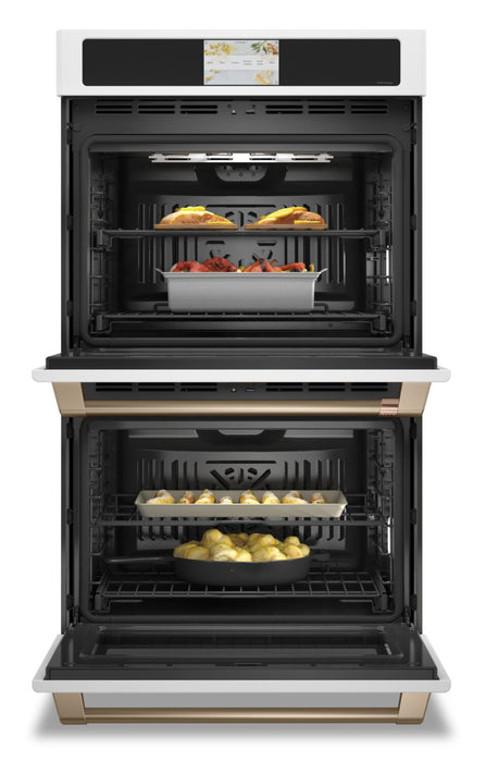 Cafe 30\" 10 Cu. Ft. Electric Double Wall Oven with True European Convection - Matte White - CTD90DP4NW2