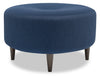 Made in Canada Customizable Sofa Lab The Curve 31\" Linen-Look Fabric Ottoman - Pax Navy Blue