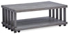 Eldridge 48\" Modern Coffee Table with Shelf - Weathered Grey with Metal and Wood