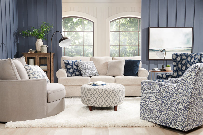 Made in Canada Sofa Lab Customizable Cuddler 48\" Linen-Look Fabric Accent Chair - Pax Slate Grey